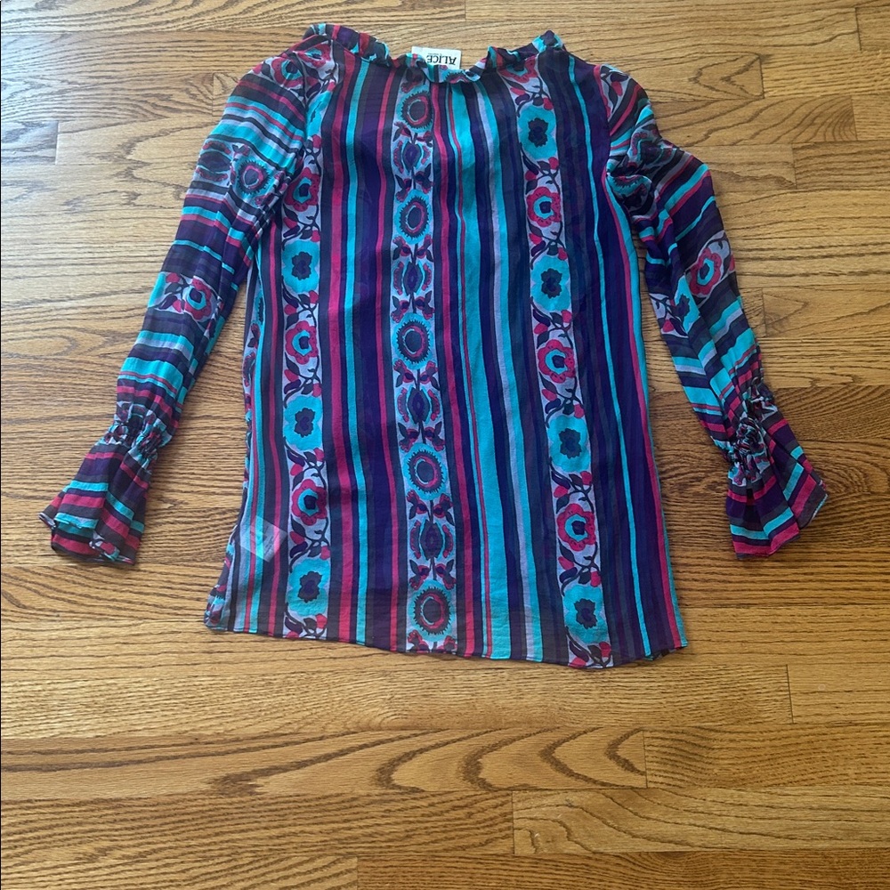 Alice By Temperley Floral Blouse Size 4 - Picture 7 of 8